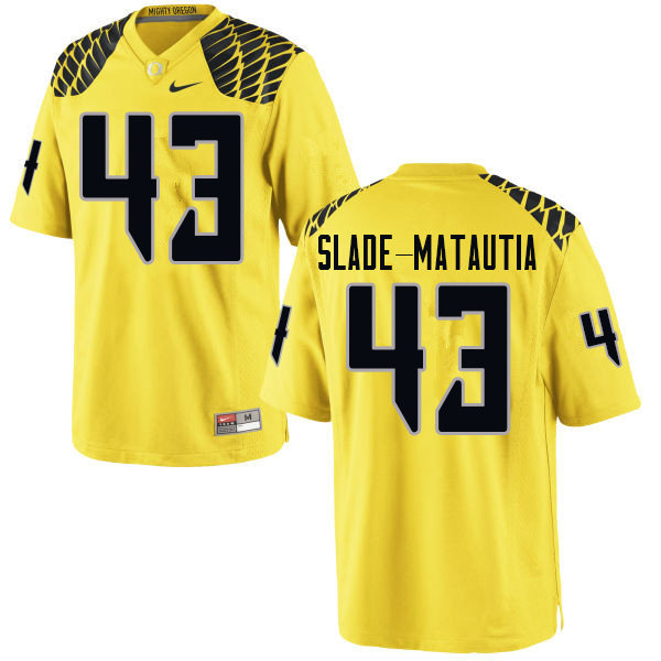 Men #43 Isaac Slade-Matautia Oregn Ducks College Football Jerseys Sale-Yellow - Click Image to Close